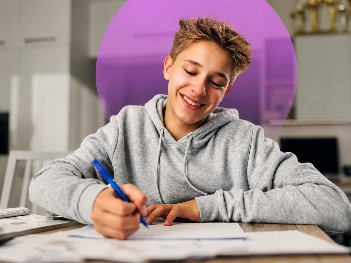 Smiling UK GCSE student